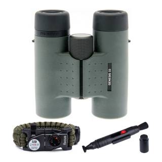 Kowa 8x33 Prominar Roof Prism Binoculars Bundle with Lens Pen and Survival Bracelet