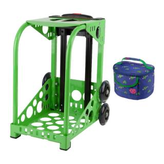 Zuca Green Sport Frame with Built-In Seat, Flashing Wheels, and Gift Lunchbox Bundle