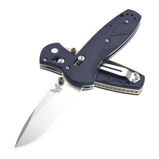 Benchmade 585 Mini Barrage Axis Assist 2.91-Inch Blade Plain Drop-Point Knife (Blue Canyon Richlite)