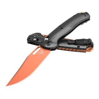Benchmade 1553OR-01 Taggedout 3.5-Inch Clip-Point SelectEdge Orange Blade Black Handle Folding Knife