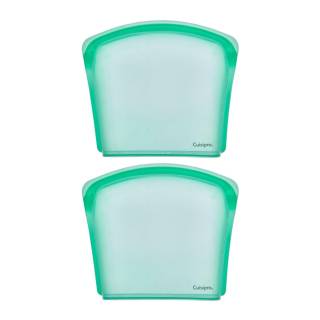 Cuisipro Green Silicone Pack-it Bag (8 x 7-Inch, 27 fl oz, Seamless, 2 Pack)