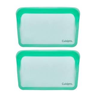 Cuisipro Green Silicone Pack-it Bag (27.25 x 5.25-Inch, 13.5 fl oz, Seamless, 2-Pack)