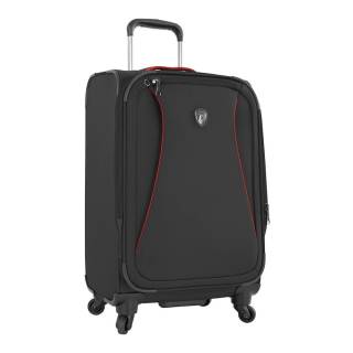 Hey’s America Helix 21-Inch Carry-On Luggage with Zippered Pockets (Black, One Size)