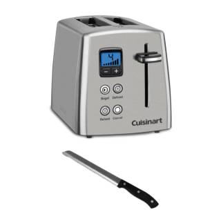 Cuisinart CPT-415 Countdown 2-Slice Stainless Steel Toaster with 8-Inch Bread Knife