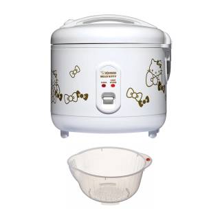 Zojirushi Hello Kitty 5.5-Cup Automatic Rice Cooker, Warmer (White) with Rice Washing Bowlfff