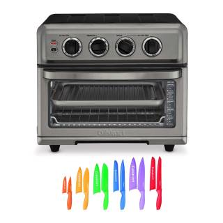 Cuisinart AirFryer Toaster Oven with Grill (Black) with Collection Multicolor 12 Piece Knife Set with Blade Guards