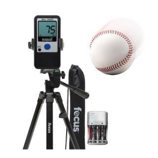 Pocket Radar Ball Coach/Pro-Level Training Tool and Radar Gun with Tripod Mount/Stand and Batteries
