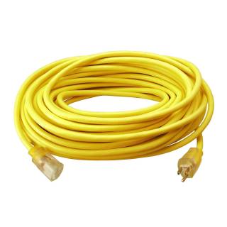 Southwire 25890002 Outdoor Cord-12/3 SJTW Heavy Duty 3 Prong Extension Cord, Water Resist Vinyl Jacket, Yellow, 100 Ft
