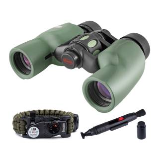 Kowa 8x30 Porro Prism Binoculars Bundle with Lens Pen and Survival Bracelet