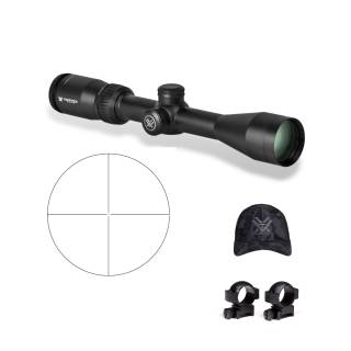 Vortex Crossfire II 3-9x40 Riflescope (V-Plex MOA Reticle) with 1-inch Scope Rings and Hat