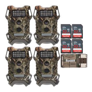 Wildgame Innovations Terra Extreme 16 Megapixel IR Trail Camera (4-Pack) with 32GB SD Card Bundle