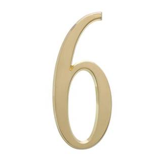 Whitehall 4.75-Inch Address Number 6 for DeSign-it Plaque Frame (Satin Brass)