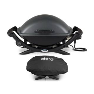 Weber Q 2400 Electric Grill (Black) w/ Grill Cover