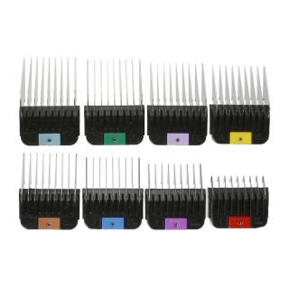 WAHL Stainless Steel Attachment Universal Self-Adjusting 8 Guide Combs Set with Storage Stand