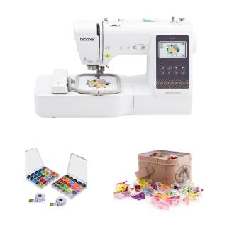 Brother SE700 Elite Computerized LCD Touchscreen Sewing and Embroidery Machine w/Sewing Bundle