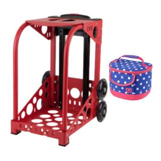 Zuca Red Sport Frame with Built-In Seat, Flashing Wheels, and Gift Lunchbox Bundle