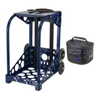 Zuca Navy Blue Sport Frame with Built-In Seat, Flashing Wheels, and Gift Lunchbox Bundle