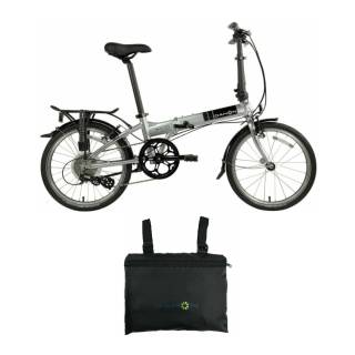 Dahon Mariner D8 Folding Bike (Brushed) with Dahon Foldable Carry Bag