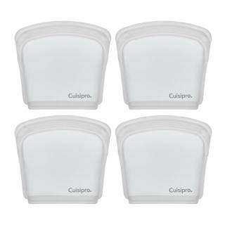 Cuisipro Clear Silicone Pack-it Bags (5.25 x 4.75-inch, 6.75 fl oz, 4-Pack)