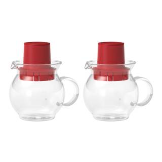 Hario 300ml Teabag Teapot (Red) - Twin Pack