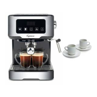Cafe TS Touchscreen Espresso Machine with Espresso Cup and Saucer Set