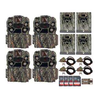 Browning Strike Force Full HD Trail Camera with Security Box and Locking Cable Bundle (4-Pack)