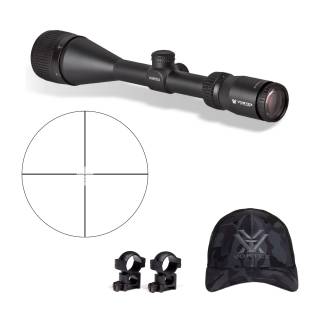 Vortex Crossfire II 4-12x50 AO Riflescope (Dead-Hold BDC MOA Reticle) with 1-Inch Rings and Hat