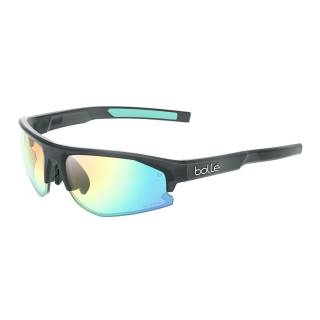 Bolle Bolt 2.0 S Small Fit Sunglasses (Matte Crystal Black Frame, Phantom Clear Green Lens)
