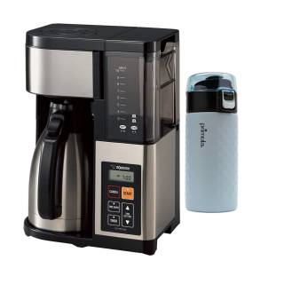 Zojirushi EC-YTC100XB 10-Cup Coffee Maker (Stainless Steel/Black) w/12-Ounce Double Wall Stainless Steel Tumbler