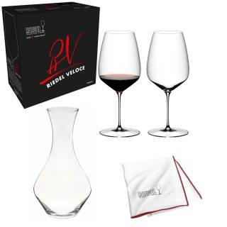 Riedel Veloce Cabernet Sauvignon 4 Glasses + Riedel Microfiber Polishing Cloth+ Riedel Cabernet Wine Decanter-f372584af048b33d.jpg