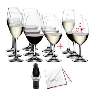 Riedel Ouverture 12-Piece Glass Set with Wine Pourer and Polishing Cloth