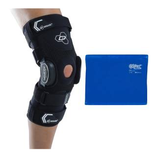 DonJoy Performance BIONIC FULLSTOP Knee Brace (Black, Large) and Ice Pack