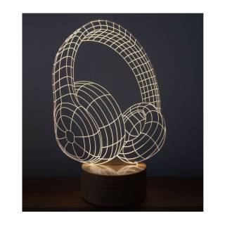 By-Lamp 3D Headset Lamp w/ handmade wood base