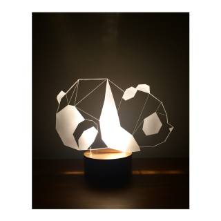 By-Lamp 3D Panda Lamp w/ handmade wood base