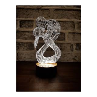 By-Lamp 3D Lovers Lamp w/ handmade wood base