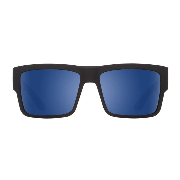 Spy Optic Cyrus Soft Matte Black Sunglasses (Happy Dark Gray Green Polar)