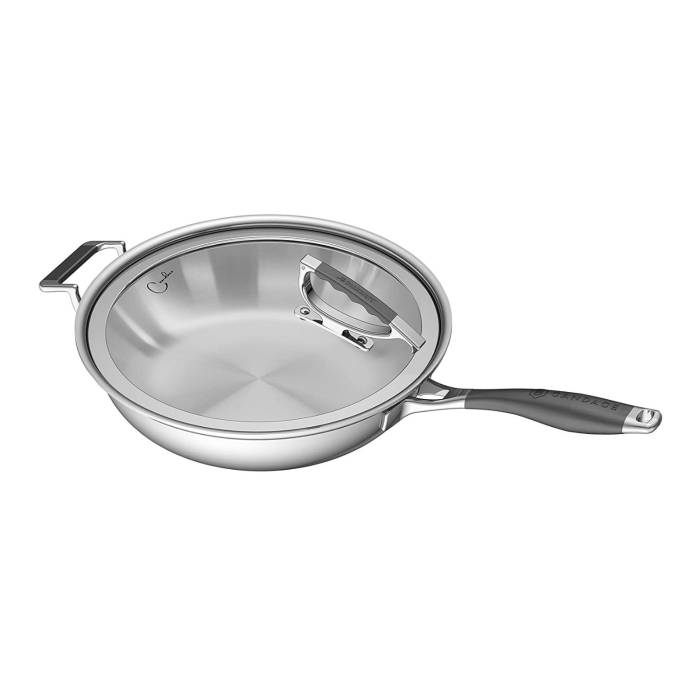 CookCraft by Candace 13-Inch French Skillet with Glass Latch Lid