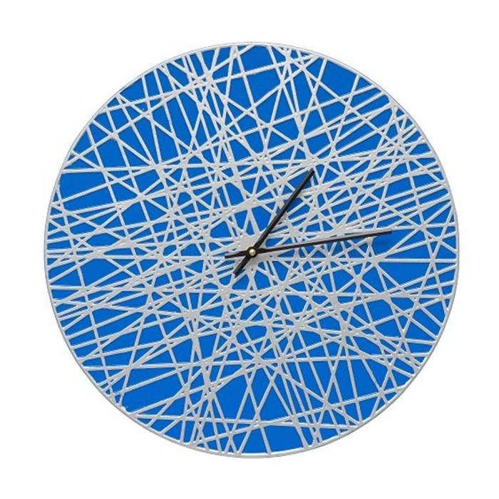 Whitehall Banded 16" Indoor Outdoor Wall Clock (Dark Blue/Silver)