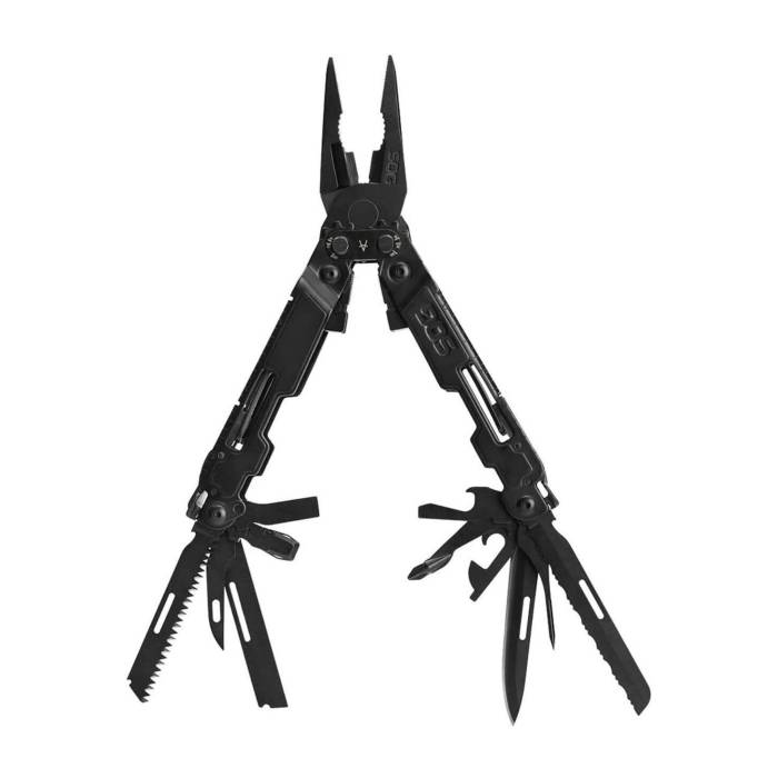 SOG PowerAccess Deluxe Hand Powered Water-Resistant Compound Leverage Multi-Tool, 21 Tools (Black)