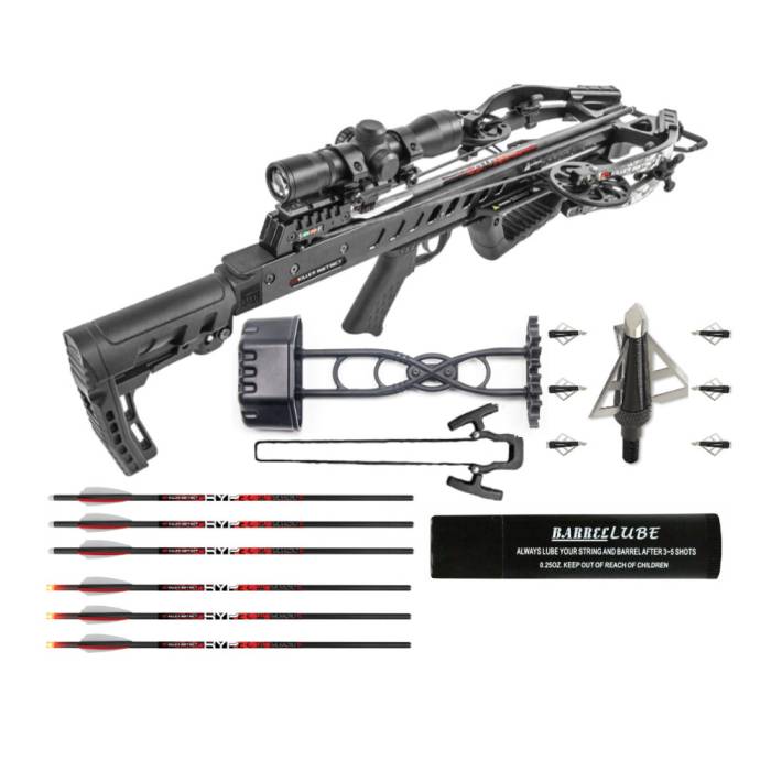 Killer Instinct Fatal-X Crossbow with Crossbow Bolts (3-Pack) and Hunting Broadheads