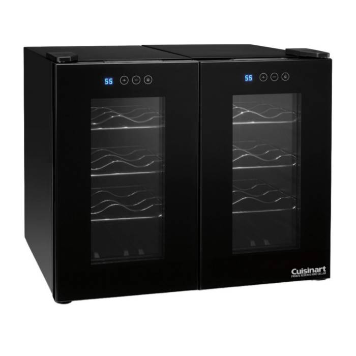 Cuisinart 16-Bottle Independent Cooling Unit Private Reserve Wine Cellar with LED Display (Black)