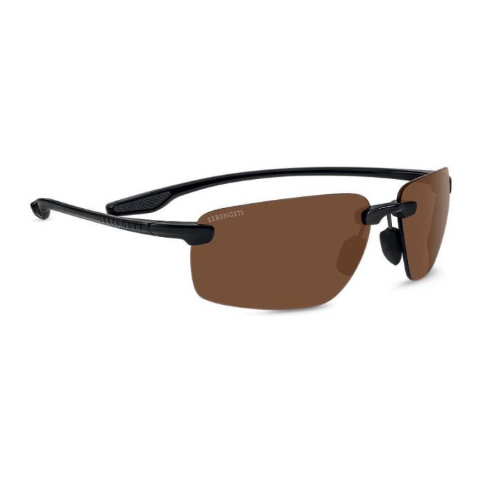 Serengeti Erice 64mm Polarized Sunglasses (Shiny Black)