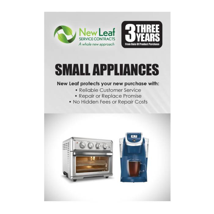 New Leaf 3-Year Small Appliances Service Plan for Products Retailing Under $250